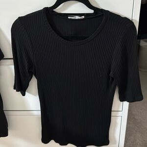 Reformation Ribbed Black Knit